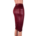 Back Split Women Skirt Black Bodycon Skirt High Waist PU Leather Skirt-Skirts-Arimonz-Split Wine red-S-Arimonz