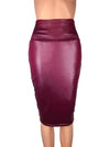 Back Split Women Skirt Black Bodycon Skirt High Waist PU Leather Skirt-Skirts-Arimonz-Wine red-S-Arimonz