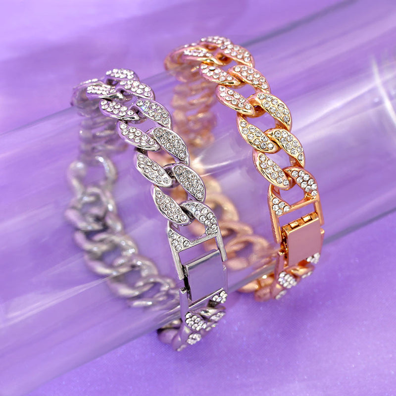 Baguette Cuban Anklets For Women Bling Cuban Link Foot Bracelet-Anklets-Arimonz-Arimonz