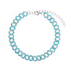 Baguette Cuban Anklets For Women Bling Cuban Link Foot Bracelet-Anklets-Arimonz-Blue Silver Chain-Arimonz