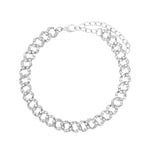 Baguette Cuban Anklets For Women Bling Cuban Link Foot Bracelet-Anklets-Arimonz-Silver Silver Chain-Arimonz