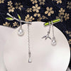 Bamboo Dangle Earring With Pearl Retro Style For Women Fine Jewelry-Earrings-Arimonz-Arimonz
