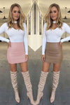 Bandage Leather Skirt-Skirts-Arimonz-Arimonz
