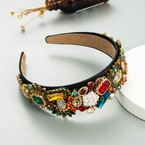 Baroque Headbands Boutique Hair Women Heavy Rhinestone Hairband-Hair Accessories-Arimonz-Arimonz