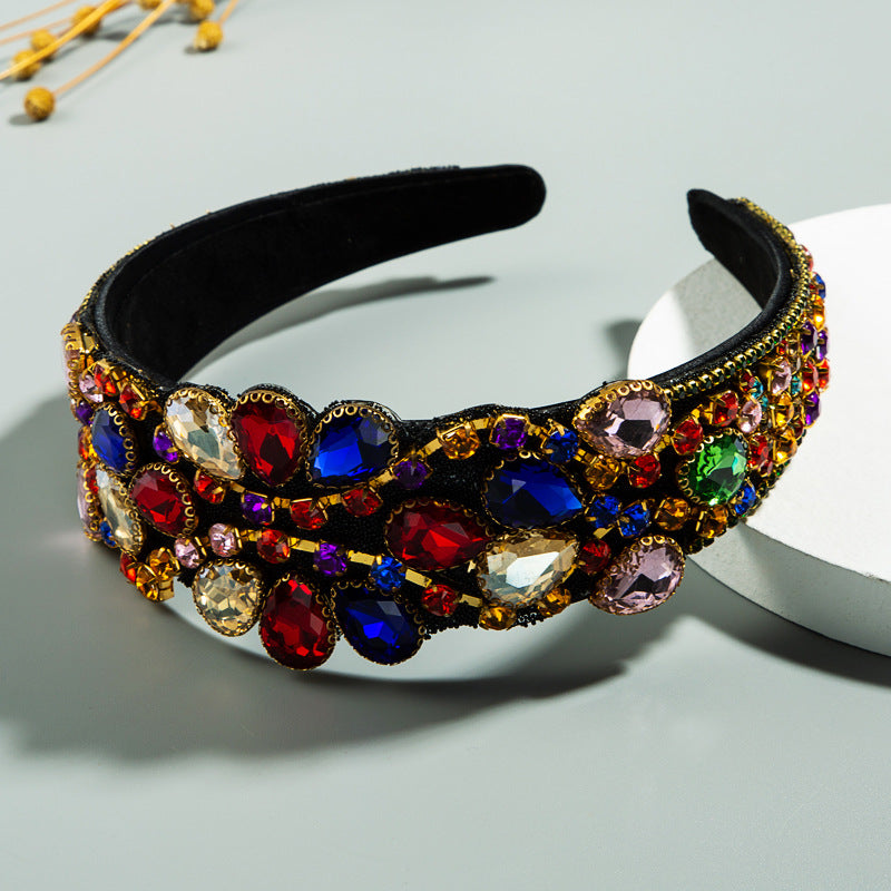 Baroque Headbands Boutique Hair Women Heavy Rhinestone Hairband-Hair Accessories-Arimonz-Arimonz