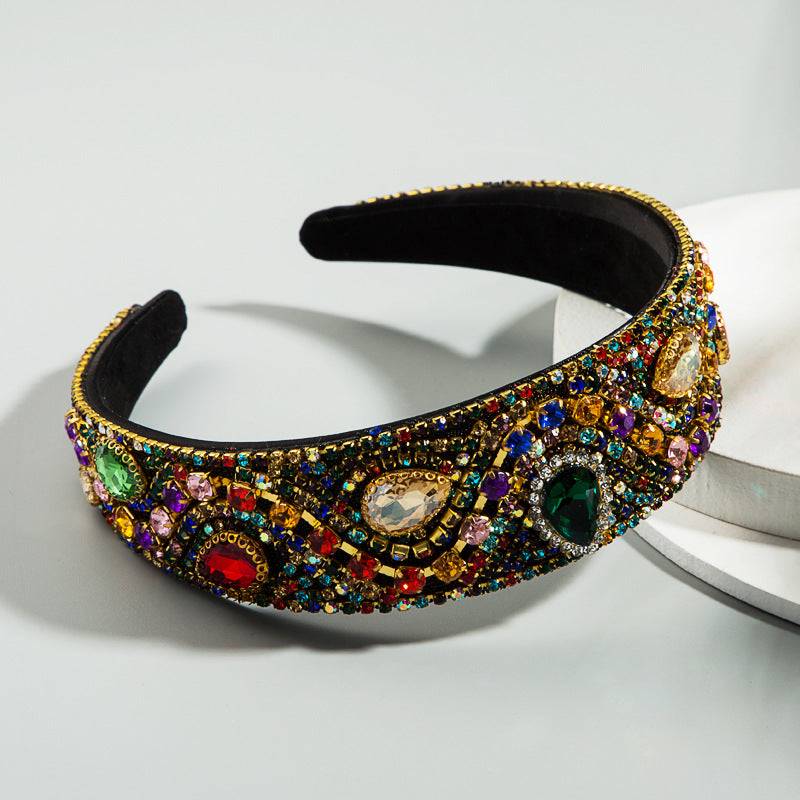 Baroque Headbands Boutique Hair Women Heavy Rhinestone Hairband-Hair Accessories-Arimonz-Arimonz