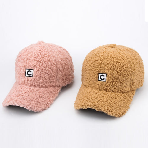 Baseball Cap For Women C Letter Hip Hop Caps Winter Velvet Ladies Hat-Women's Caps-Arimonz-Arimonz