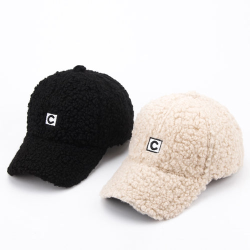 Baseball Cap For Women C Letter Hip Hop Caps Winter Velvet Ladies Hat-Women's Caps-Arimonz-Arimonz