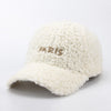 Baseball Cap For Women Paris Letter Hip Hop Cap Faux Mohair Velvet Hat-Women's Caps-Arimonz-Arimonz