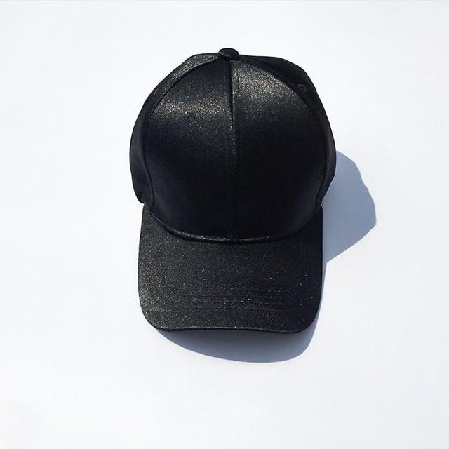Baseball Cap Hat For Women Satin Sold Baseball Cap Snapback Casual Cap-Hats-Arimonz-black-Arimonz