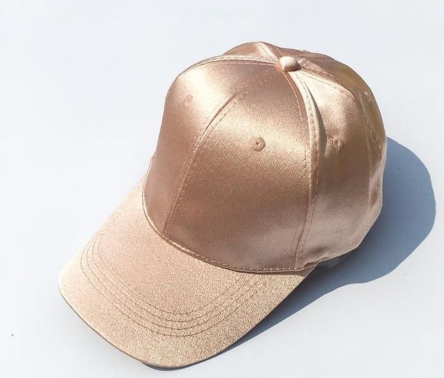 Baseball Cap Hat For Women Satin Sold Baseball Cap Snapback Casual Cap-Hats-Arimonz-orange pink-Arimonz