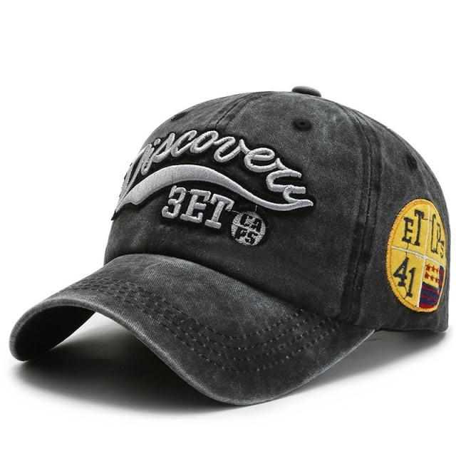 Baseball Cap Snapback Letter Embroidery Vintage Outdoor Baseball Hat-Hats-Arimonz-Black-Arimonz
