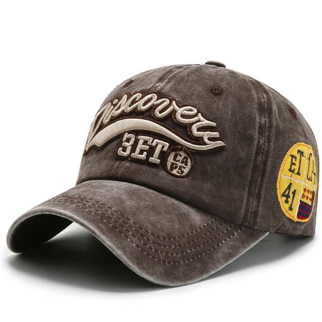 Baseball Cap Snapback Letter Embroidery Vintage Outdoor Baseball Hat-Hats-Arimonz-Coffee-Arimonz