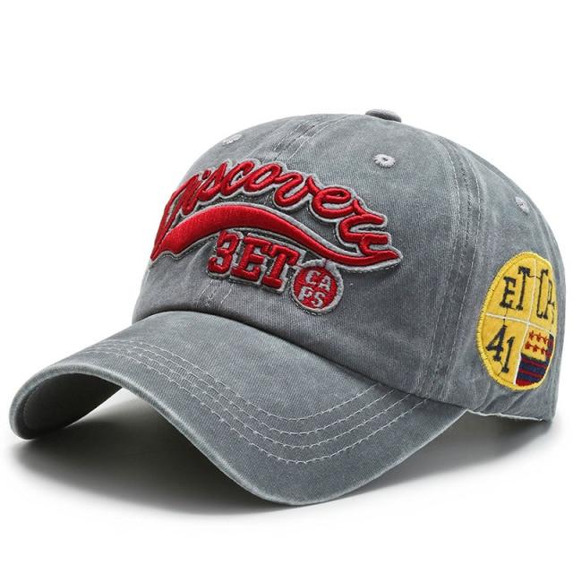 Baseball Cap Snapback Letter Embroidery Vintage Outdoor Baseball Hat-Hats-Arimonz-Grey-Arimonz