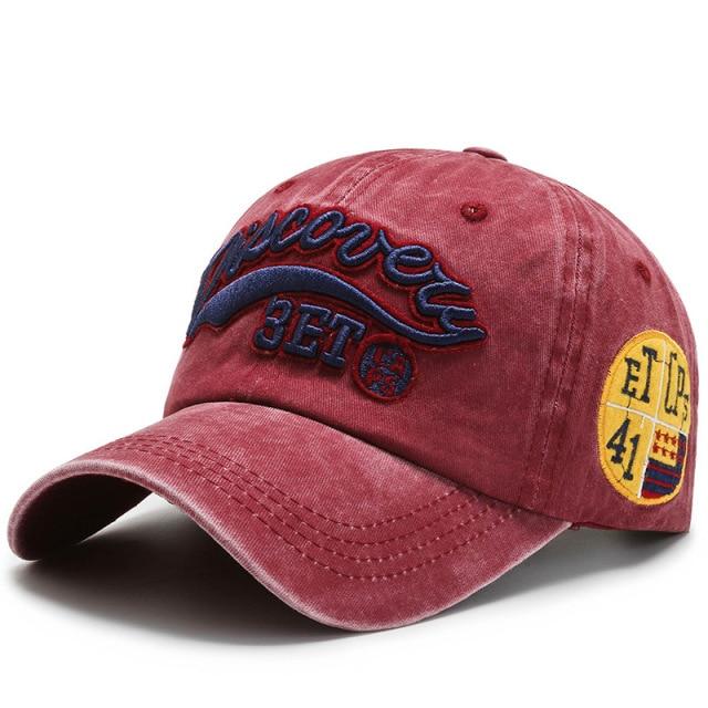 Baseball Cap Snapback Letter Embroidery Vintage Outdoor Baseball Hat-Hats-Arimonz-Red-Arimonz
