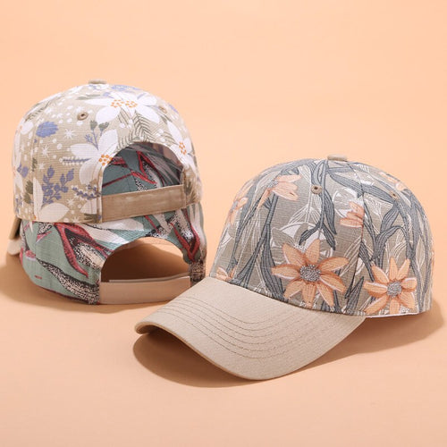 Baseball Cap Women Flower Embroidery Sun Hats Adjustable Snapback-Women's Caps-Arimonz-Arimonz