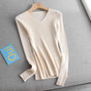 Basic V-neck Solid Sweater Pullover Women Female Knitted Sweater-Pullovers-Arimonz-Arimonz