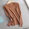 Basic V-neck Solid Sweater Pullover Women Female Knitted Sweater-Pullovers-Arimonz-Arimonz