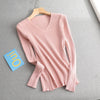 Basic V-neck Solid Sweater Pullover Women Female Knitted Sweater-Pullovers-Arimonz-Arimonz