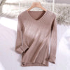 Basic V-neck Solid Sweater Pullover Women Female Knitted Sweater-Pullovers-Arimonz-Arimonz