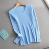 Basic V-neck Solid Sweater Pullover Women Female Knitted Sweater-Pullovers-Arimonz-Arimonz