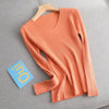 Basic V-neck Solid Sweater Pullover Women Female Knitted Sweater-Pullovers-Arimonz-Arimonz