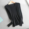 Basic V-neck Solid Sweater Pullover Women Female Knitted Sweater-Pullovers-Arimonz-Arimonz
