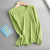 Basic V-neck Solid Sweater Pullover Women Female Knitted Sweater-Pullovers-Arimonz-Arimonz