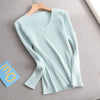 Basic V-neck Solid Sweater Pullover Women Female Knitted Sweater-Pullovers-Arimonz-Arimonz