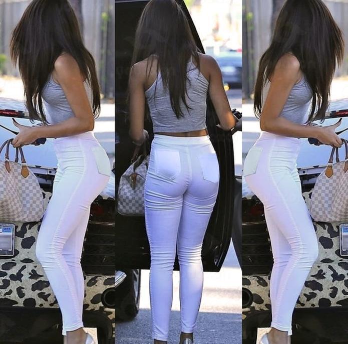 Basic White High Waist Skinny Jean-Skinny Jeans-Arimonz-Arimonz