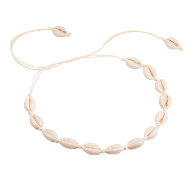 Beach Seashell Choker Beaded Necklace-Necklaces-Arimonz-1-Arimonz