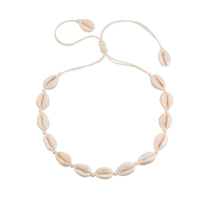 Beach Seashell Choker Beaded Necklace-Necklaces-Arimonz-10-Arimonz