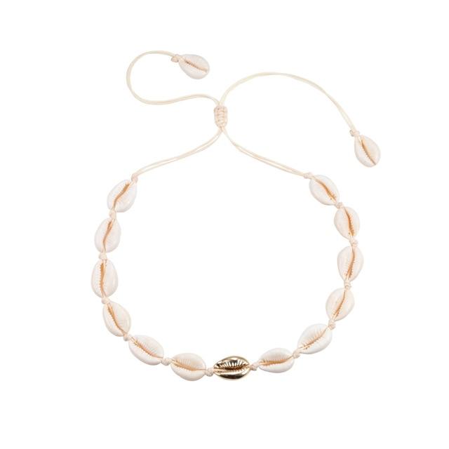 Beach Seashell Choker Beaded Necklace-Necklaces-Arimonz-13-Arimonz