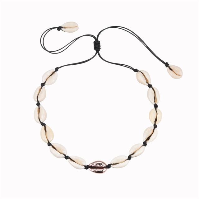 Beach Seashell Choker Beaded Necklace-Necklaces-Arimonz-17-Arimonz