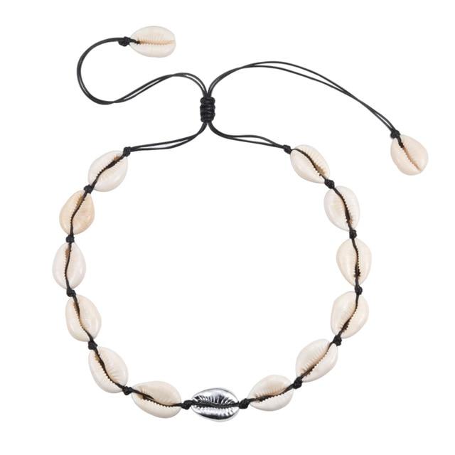 Beach Seashell Choker Beaded Necklace-Necklaces-Arimonz-18-Arimonz