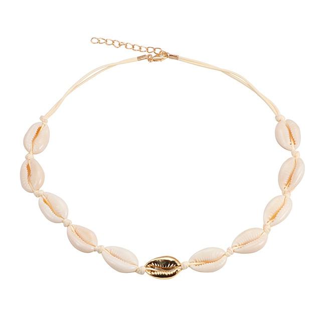 Beach Seashell Choker Beaded Necklace-Necklaces-Arimonz-19-Arimonz