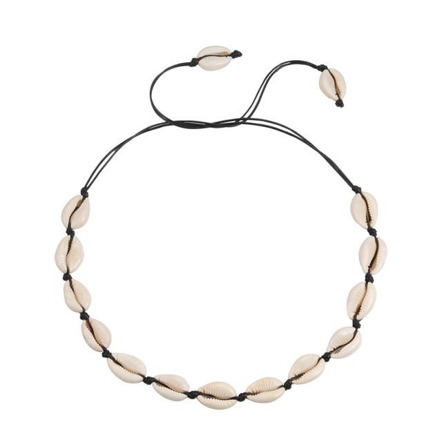 Beach Seashell Choker Beaded Necklace-Necklaces-Arimonz-2-Arimonz