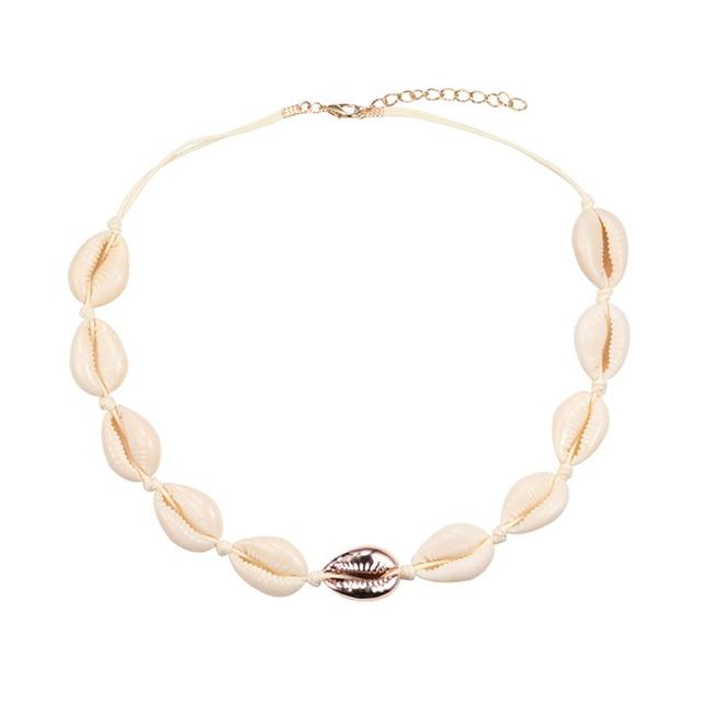 Beach Seashell Choker Beaded Necklace-Necklaces-Arimonz-21-Arimonz