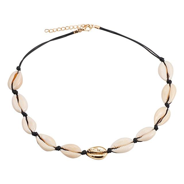 Beach Seashell Choker Beaded Necklace-Necklaces-Arimonz-22-Arimonz