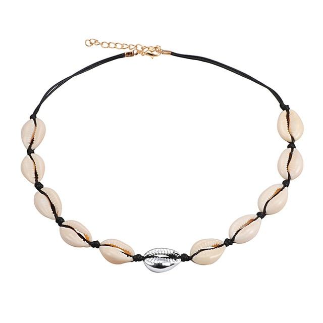 Beach Seashell Choker Beaded Necklace-Necklaces-Arimonz-23-Arimonz