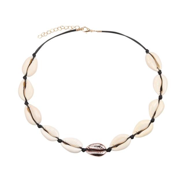 Beach Seashell Choker Beaded Necklace-Necklaces-Arimonz-24-Arimonz