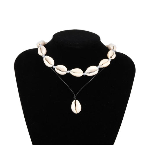 Beach Seashell Choker Beaded Necklace-Necklaces-Arimonz-Arimonz