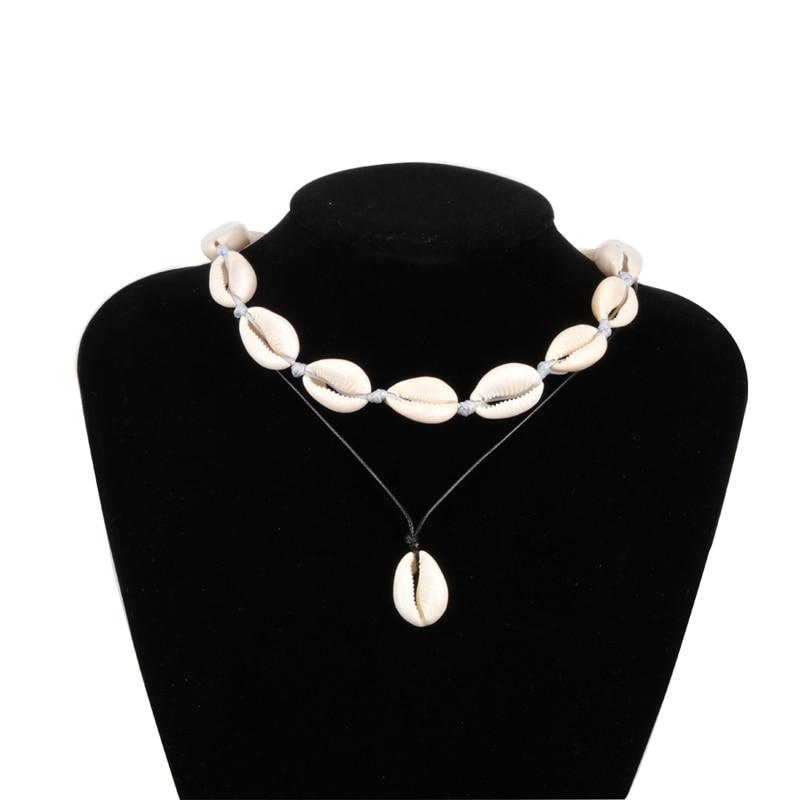Beach Seashell Choker Beaded Necklace-Necklaces-Arimonz-Arimonz