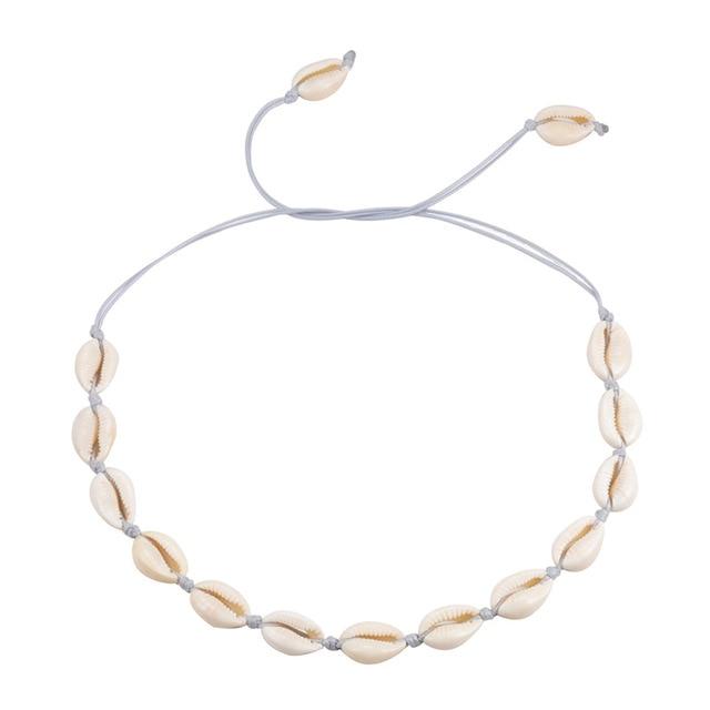 Beach Seashell Choker Beaded Necklace-Necklaces-Arimonz-3-Arimonz