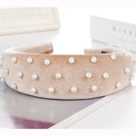 Beaded Thick Velvet Headband-Hair Accessories-Arimonz-Arimonz