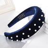 Beaded Thick Velvet Headband-Hair Accessories-Arimonz-navy blue-Arimonz