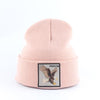 Beanie Wolf Embroidery Winter Hats Knitted Beanies For Women-Hats-Arimonz-eagle pink-Arimonz