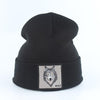 Beanie Wolf Embroidery Winter Hats Knitted Beanies For Women-Hats-Arimonz-wolf black-Arimonz