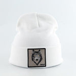 Beanie Wolf Embroidery Winter Hats Knitted Beanies For Women-Hats-Arimonz-wolf white-Arimonz