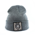 Beanie Wolf Embroidery Winter Hats Knitted Beanies For Women-Hats-Arimonz-Arimonz
